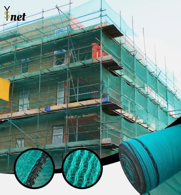 Fire Retardant Construction Safety Net 60GSM - 380GSM Builders Green Netting