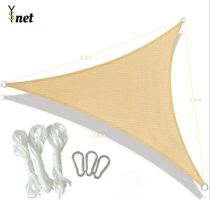 Beige Water-Permeable & UV Resistant Rectangle Sun Shade Sail Canopy Heavy Duty Fabric Cloth Screen Carport Patio Sunshade Nets