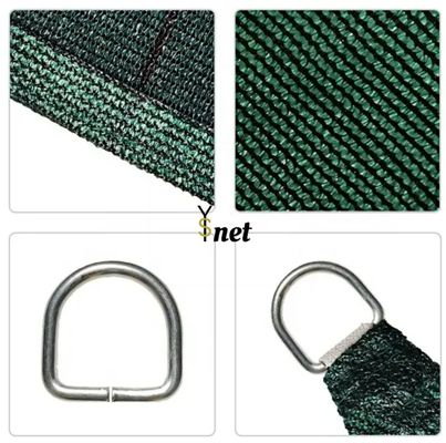 Tirai Matahari Segitiga 180gsm Pendinginan Canopy Tirai Matahari HDPE Bahan Baru Luar Taman Tirai Matahari Jaring