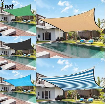 160GSM180GSM Garden Car Park Triangle Rectangle Canopy Waterproof Plastic HDPE Sun Shade Sails Outdoor Ivory Beige
